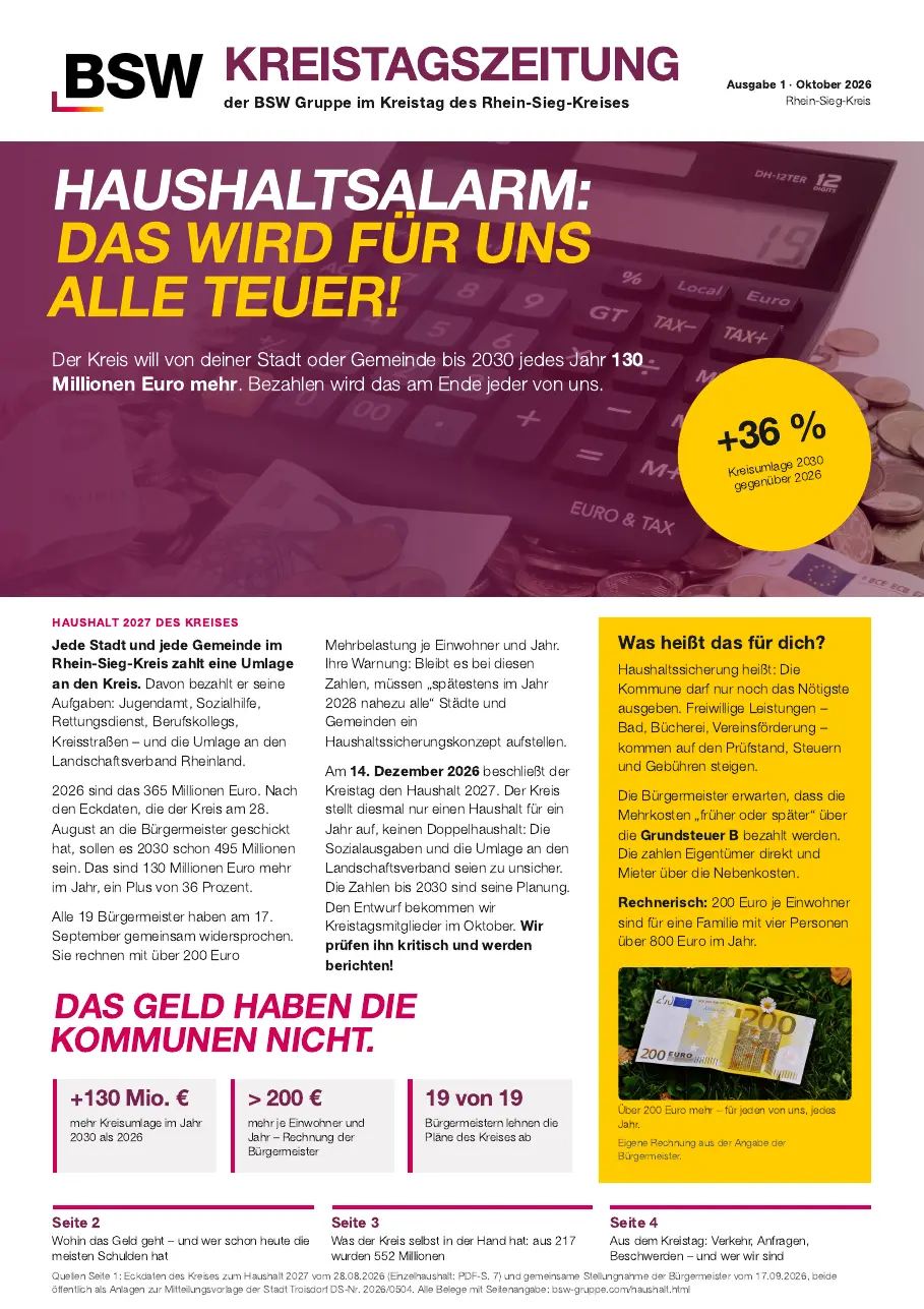 Titelseite der Ausgabe Rhein-Sieg-Kreis